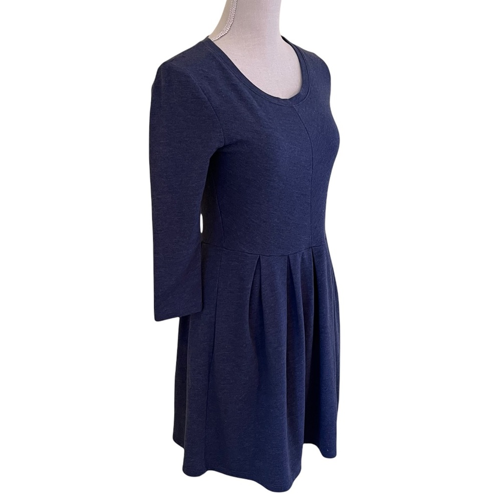 Anthropologie Puella "Sloped Peaks" Pleated Knit Pull-On Dress XS - Picture 4 of 7
